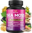 BMVINVOL Sea Moss Μαύρος Σπόρος Shilajit Ashwagandha + Bladderwrack, Ginger, Moringa, Turmeric, Burdock, Ginseng, Rhodiola Rosea - 100 Κάψουλες