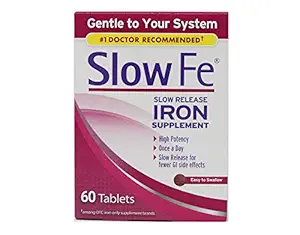 Slow Fe Iron Supplement Tablets, 60 Count Pack of 5