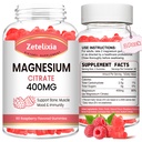 2 Συσκευασία Μαγνήσιο Κιτρικό Gummys 400MG, Υψηλή Απορρόφηση Μαγνήσιο Gummies για ενήλικες, τους μυς και τα δόντια Υποστήριξη, Vegan 120 Cts