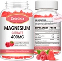 2 Συσκευασία Μαγνήσιο Κιτρικό Gummys 400MG, Υψηλή Απορρόφηση Μαγνήσιο Gummies για ενήλικες, τους μυς και τα δόντια Υποστήριξη, Vegan 120 Cts
