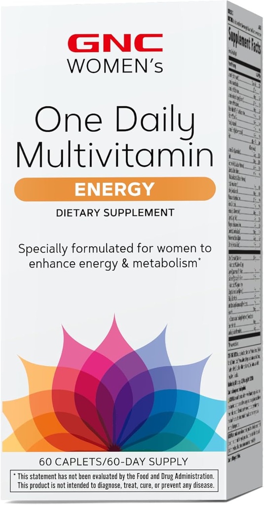 GNC Women's One Daily Energy Multivitamin, Supports Immune Health and Energy Production, 60 Count