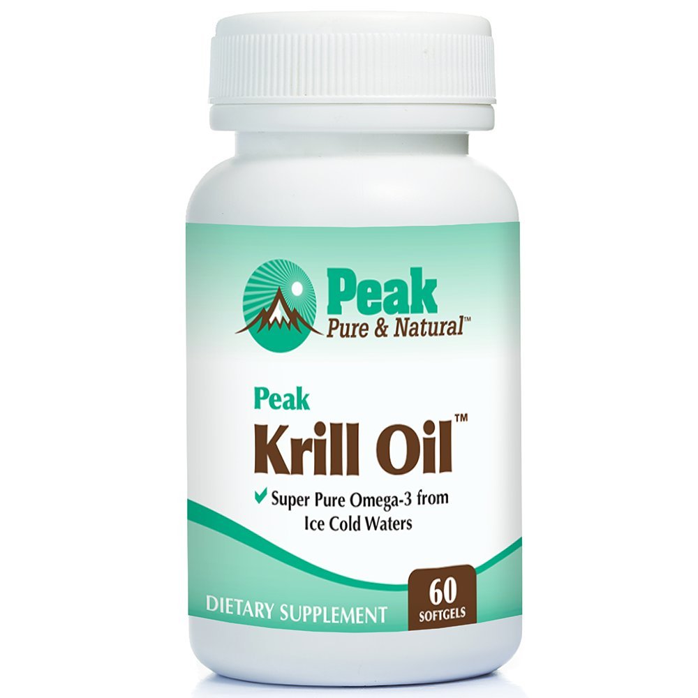Peak Pure & Natural, Peak Krill Oil Supplement - Καλύτερο από το ιχθυέλαιο για την κοινή και καρδιακή υγεία - Krill Oil Brain Supplement - EPA, DHA, και Ασταξανθίνη - 60 softgels