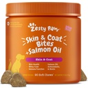 Zesty Paws Salmon Oil για σκύλους Δέρμα και το παλτό, Ωμέγα 3 τσίχλες ιχθυέλαιο, Αλλεργία ανακούφισης σκύλο, Itch συμπλήρωμα ανακούφισης, 90 κόμης, σολομός γεύση