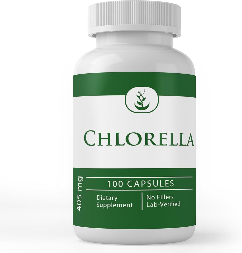 Καθαρά πρωτότυπα συστατικά Chlorella, (100 κάψουλες) Πάντα αγνά, χωρίς πρόσθετα ή πληρωτικά, Lab Επαληθευμένο