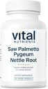 Vital Nutrients Saw Palmetto με Pygeum & Nattle Root - Vegan Saw Palmetto για άνδρες υποστηρίζει υγιή Prostate λειτουργία* - Γλουτένη, γαλακτοκομικά, χωρίς σόγια - 60 κάψουλες