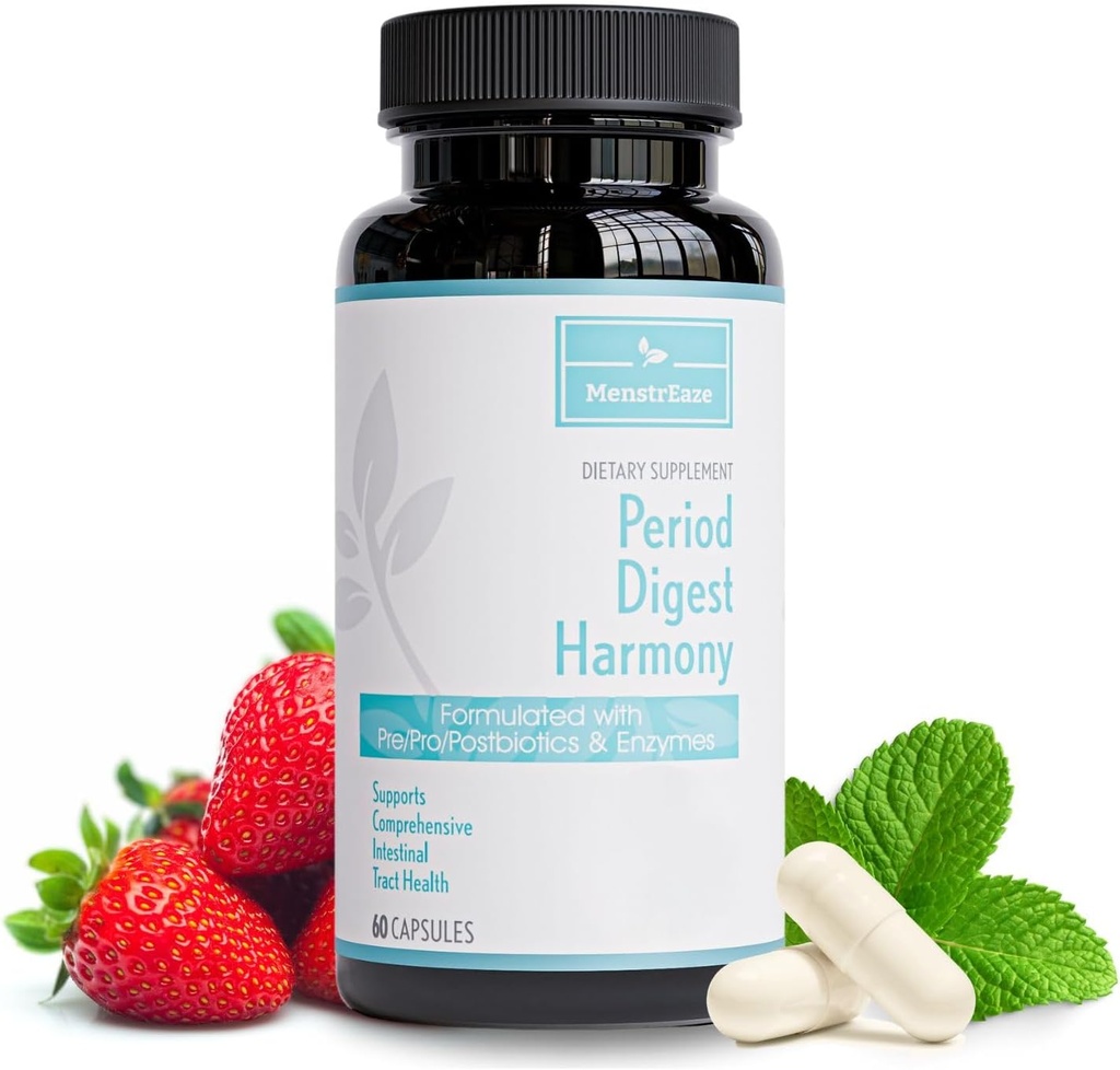 Digestive Probiotic, Prebiotic, Postbiotic & Enzyme for Women, Complete Gut & Whole Food Digestive Support Supplement, Shelf Stable Advanced Pre/Pro/Postbiotic, 60 Capsules