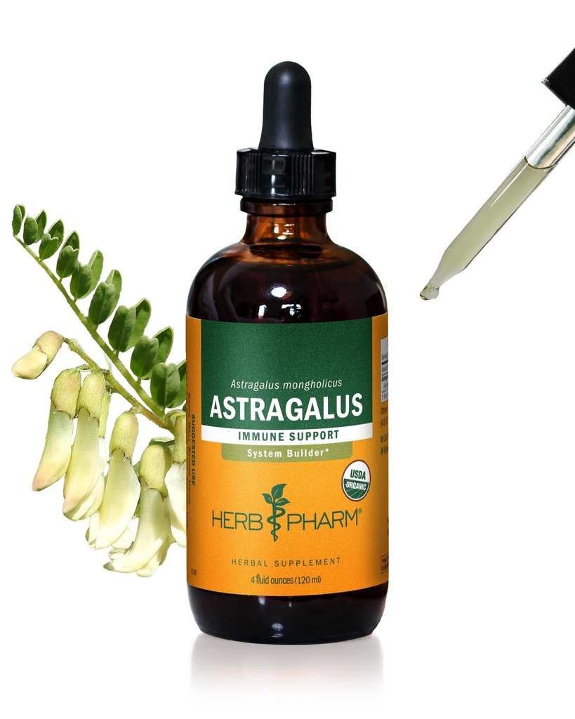 Herb Pharm Certified Organic Astragalus Liquid Extract for Immune System Support - 4 Ουγγιά