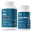 Dr. Tobias AKG συμπλήρωμα & Vegan Omega 3 Algae Oil, υποστήριξη Cellular Energy & συνολική υγεία με AKG, EPA & DHA, Vegan, χωρίς γλουτένη, μη GMO