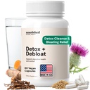 Nourished Natural Health Detox + Debloat - Γάλα Thittle & Dandelion Root Vegan συμπλήρωμα για τις γυναίκες - Bloating Relief & Digestion Υποστήριξη - 60 κάψουλες