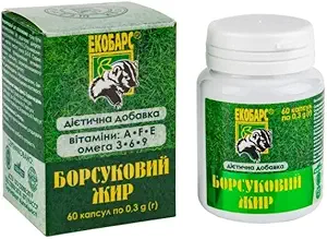 60 κάψουλες λίπους ασβού Φυσική πηγή πολυακόρεστων λιπαρών οξέων