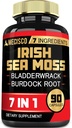 7in1 Irish Sea Moss Κάψουλες 6750 Mg με οργανικό Bladderwrack & Burdock Root, Turmeric, Apple Cider Vinegar - Ακατέργαστα χάπια Seamos για μαλλιά, δέρμα, Thyroid Healths - 90 Caps για 3-Month Supply