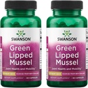 Swanson Green Lipped Mussel (Freeze-Dried) - New Zealand Joint Health & Mobility Supplement - Φυσική Φόρμουλα Μπορεί να υποστηρίξει την καρδιακή υγεία & Digestive λειτουργία - (60 κάψουλες, 500mg έκαστο) (2 Pack)