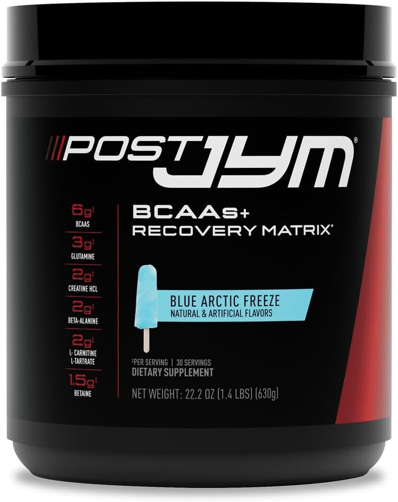 JYM Supplement Science Post JYM Active Matrix Blue Artic Freeze Amino Recovery Powder Pure Creatine HCL, BCAA’s, Glutamine, Carnitine, Betaine, Taurine for Strength, Repair, Performance 30 Services