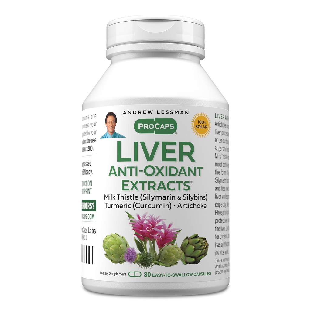 ANDREW LESSMAN ήπαρ Anti-Oxidant Extracts 30 Κάψουλες - Υποστηρίζει τους σκληρόχειρες ιστούς του ήπατος, προωθεί την άριστη υγεία και λειτουργία του ήπατος. Γαϊδουράγκαθο του γάλακτος, τούρκο και εκχυλίσματα Artichoke