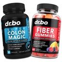 DR. BO Fiber Gummies & Colon Cleanse Συμπληρώματα - Νόστιμο Gummy Prebiotic Fiber Συμπλήρωμα - Super Colon Magic Bowel Movement Υποστήριξη για τον καθαρισμό κόκκων & στομάχου