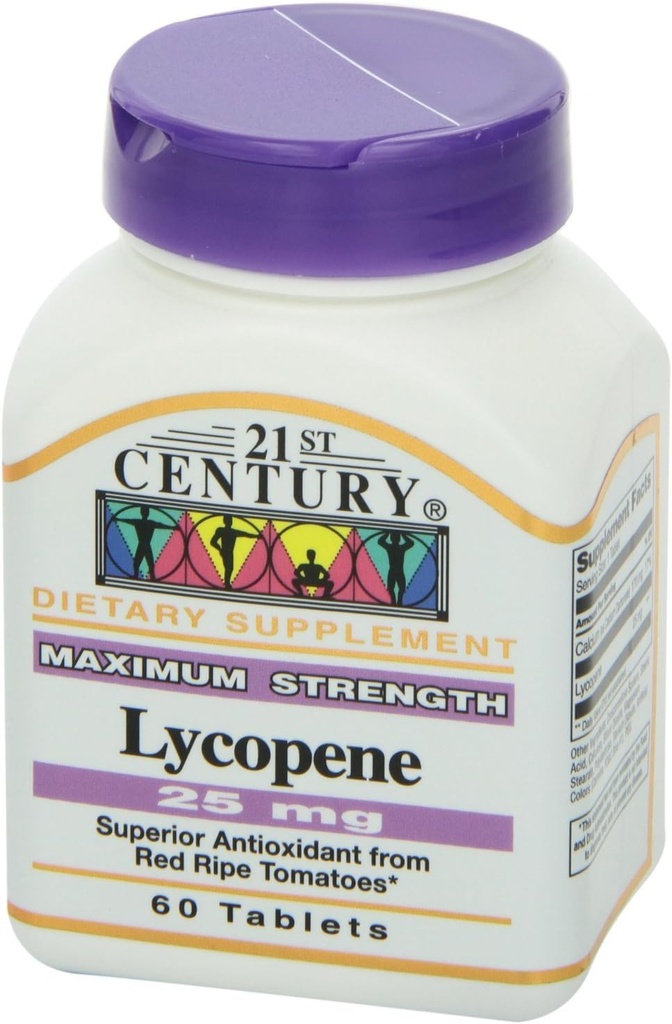 21st Century Lycopene 25mg, 60 Tablets Each (Pack of 4)