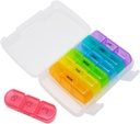 EZY DOSE Εβδομαδιαία (7-Ημέρα) Καθημερινή Medtime Pill Organizer Case, Vitamin Planner και Medicine Container, Αφαιρούμενα Μεγάλα Pop-Out Ατομικά Διαμερίσματα, 3 φορές την ημέρα, Ταξίδι Φιλικό, Ουράνιο Τόξο, BPA Δωρεάν