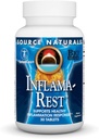 Source Naturals Inflama- Rest - Φλεγμονή βοτάνων & ορυκτών με Turmeric, Boswellia, Ginger, Quercetin - Maximum Stress Relief & Relaxation - 30 δισκία