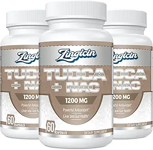TUDCA with NAC Supplement 1200mg - 180 Capsules,Powerful TUDCA Bile Salt Plus N-Acetyl-Cysteine,Antioxidant Supplements for Liver,Digestion