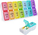 DailyRest Pill Organizer 2 Times a Day, Pill Box 7 Day, AM PM Pill Case, Detachable Weekly Pill Container, Rainbow See-Through Lids, Travel Portable Medicine Container for Pill/Vitamins/Supplements