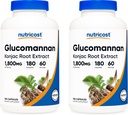 Nutricost Γλυκομαννάνη 1.800mg ανά Σερβίρισμα, 180 κάψουλες (2 φιάλες)
