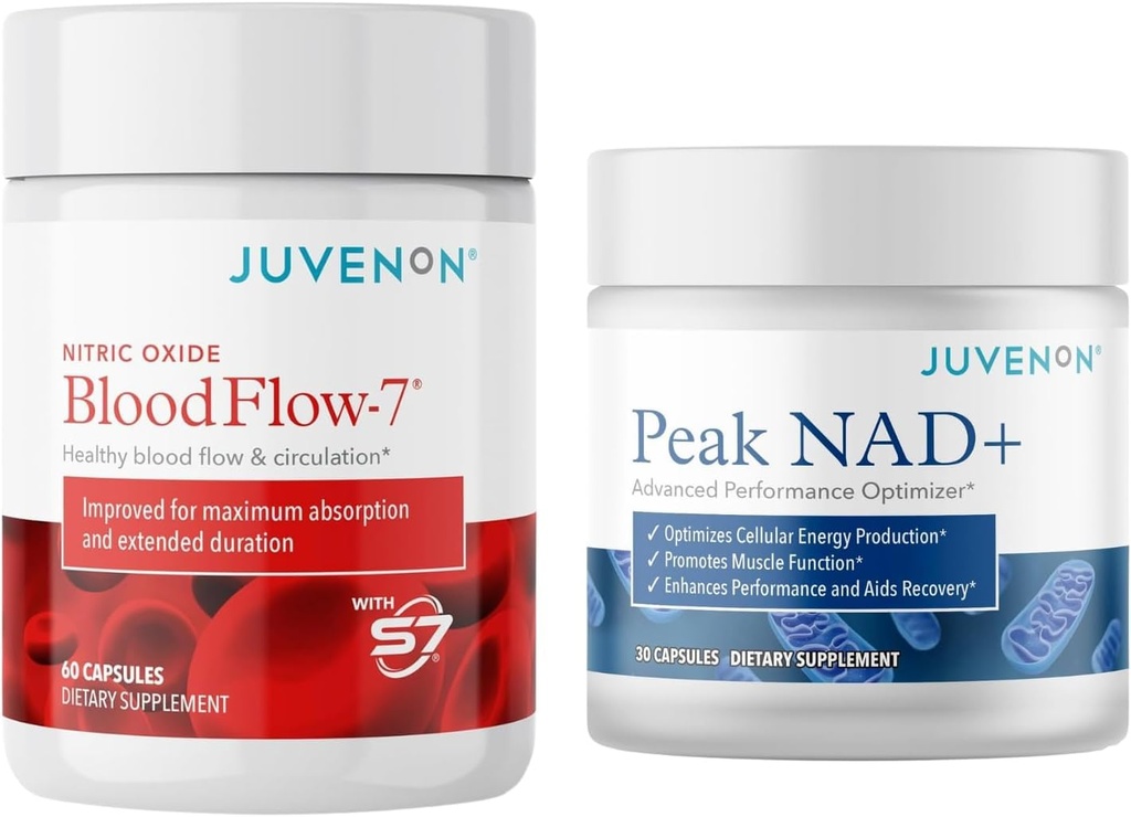 Juvenon BloodFlow-7 Συμπλήρωμα οξειδίου του αζώτου με Nitrosigine + Peak NAD+