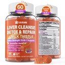 1Pack Milk Thistle Liver Detox Gummies, 18-σε-1 Liver Cleanse Detox & συμπλήρωμα επισκευής με Βερβερίνη, Chicory Root, Turmeric, Artichoke, Dandelion Root, Chanca Piedra, Βιταμίνες B6 B12 - Χωρίς ζάχαρη