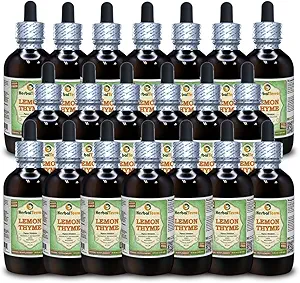 Lemon Thyme (Thymus x Citriodorus) Glycerite, Organic Dried Herb Alcohol-Free Liquid Extract (Brand Name: HerbalTerra, Proudly Made in USA) 20x4 fl.oz (20x120 ml)