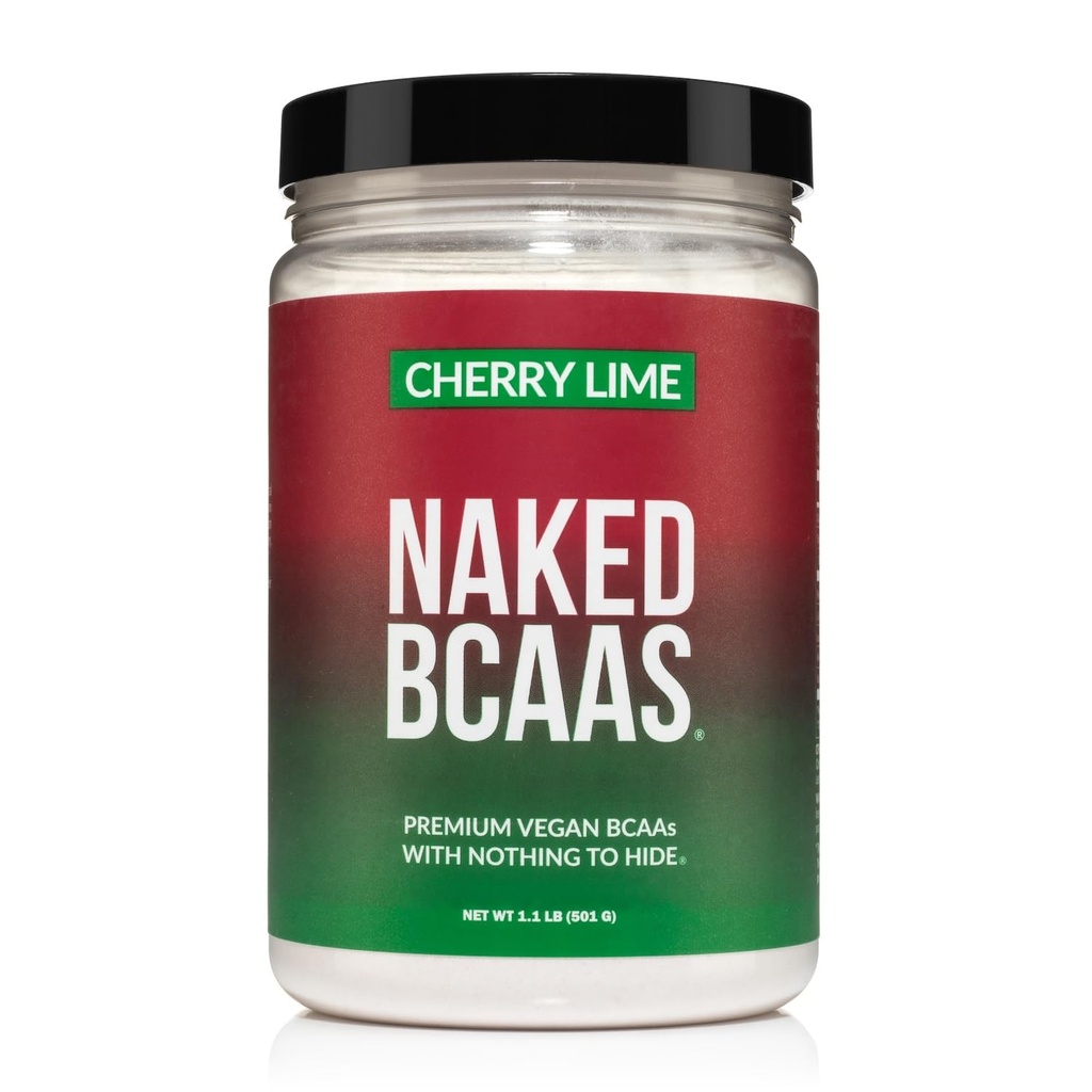 NAKED Cherry Lime BCAAs Amino Acids Powder, 100% καθαρό 2:1:1 Formula, Vegan διακλαδισμένη αλυσίδα Αμινοξέα, Στιγμιοποιημένα Όλα τα φυσικά BCAA συμπλήρωμα σκόνης - 501 γραμμάρια, 34 υπηρεσίες