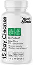 Youth & Tonic 15 Day Cleanse: Gut Health and Colon Detox to Break The Plateau, Helps with Bely Bloat, Regularity, and for Afesing Lighter and More Energyd for Men & Women, Made in USA, 30 Χάπια