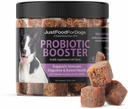 JustFoodFor Dogs Probiotic Booster Gut Health Μαλακό Chews συμπλήρωμα για σκύλους, Digestive Health Support, Διάρροια, ανθρώπινα συστατικά βαθμού - 45 κόμης