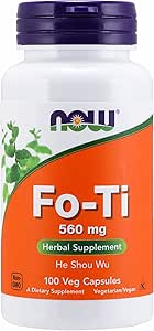 NOW Fo-Ti, Ho Shou Wu, 560mg, 100 Veg Capsules (Pack of 3)