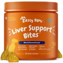 Zesty Paws συμπλήρωμα υποστήριξης ήπατος για σκύλους - με εκχύλισμα γαϊδουράγκαθου γάλακτος, κουρκουμίνη κουρκουμίνη, χολίνη - μαλακή φόρμουλα μάσα - για τη λειτουργία του ήπατος σκύλου