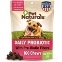 Pet Naturals Καθημερινή Προβιοτική για σκύλους, γεύση πάπιας, 160 μάσημα - 120M CFUs Pre και τα προβιοτικά για σκύλους Digestive Υγεία, Υγεία των ούρων, Ανοσολογική Υποστήριξη, Διάρροια, Αλλεργίες και φαγούρα