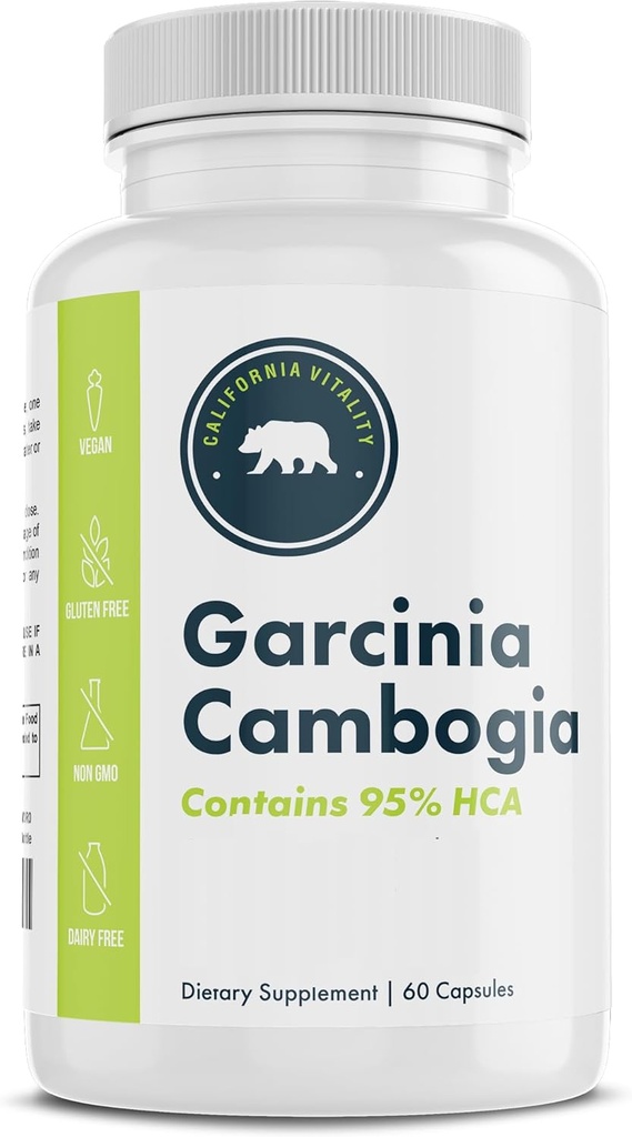 Garcinia Cambogia, 95% HCA 60 κάψουλες, με Chromium - Κατασκευάζονται στις ΗΠΑ, Vegan, μη-GMO, χωρίς γλουτένη, και χωρίς γαλακτοκομικά