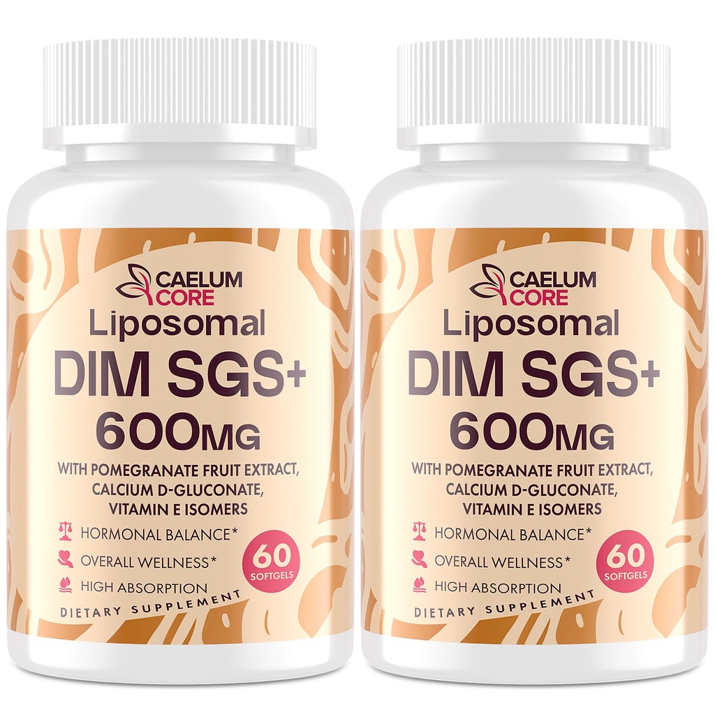 Liposomal DIM SGS Supplement - Συμπλήρωμα ορμονών για γυναίκες & άνδρες, Συμπληρώματα οιστρογόνων Περιέχει Sulforafane Glucosinolate, Βιταμίνη Ε, Ρόδι Φρούτα - Υποστήριξη Detox και Αντιοξειδωτικό (2 Pack)