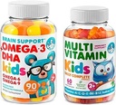 DR. MORITZ Kids Omega 3 Gummies (90 Count) and Kids Multivitamin Gummies Bundle (60 Count,) - for Children’s Immune Support and Overall Health