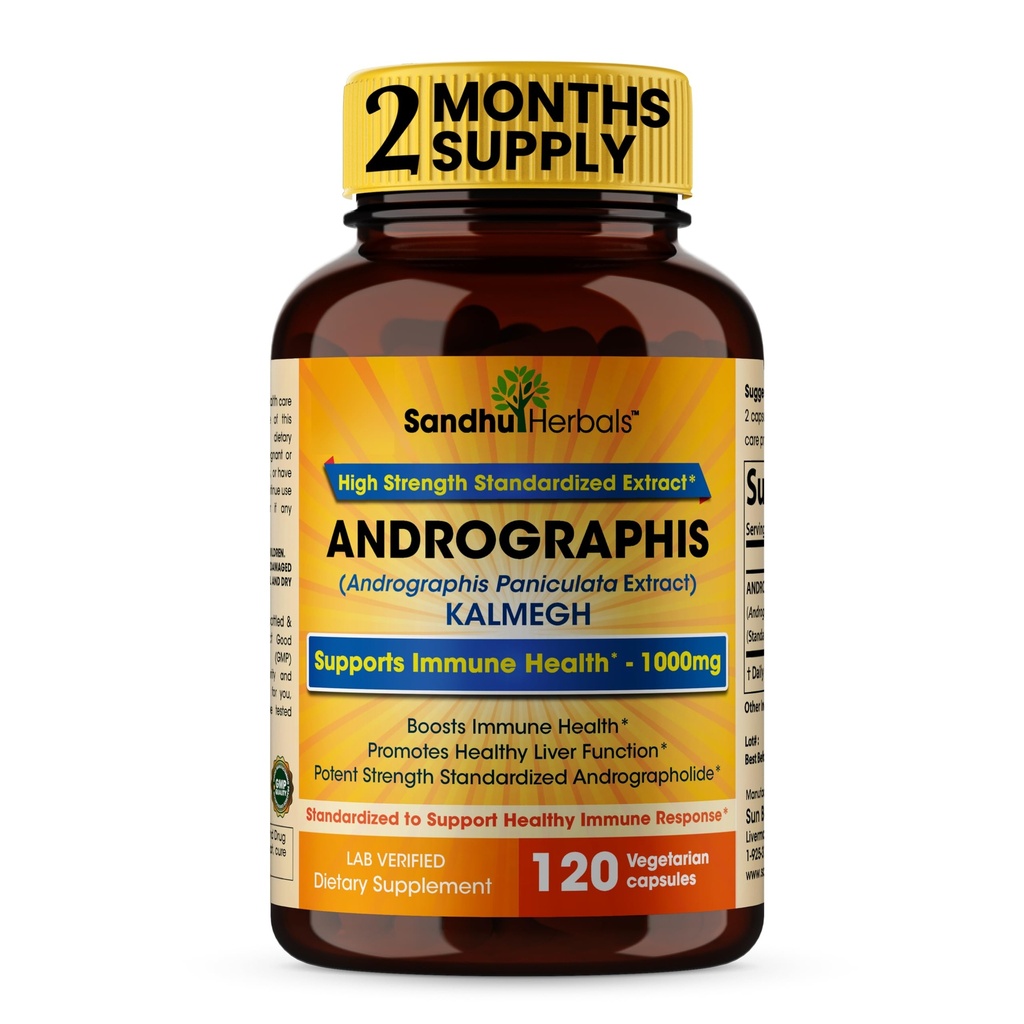 SANDHUHERBALS Sandhu Herbals Andrographis Paniculata Kalmegh για την ανοσοποιητική και ηπατικής υγείας Υποστήριξη 