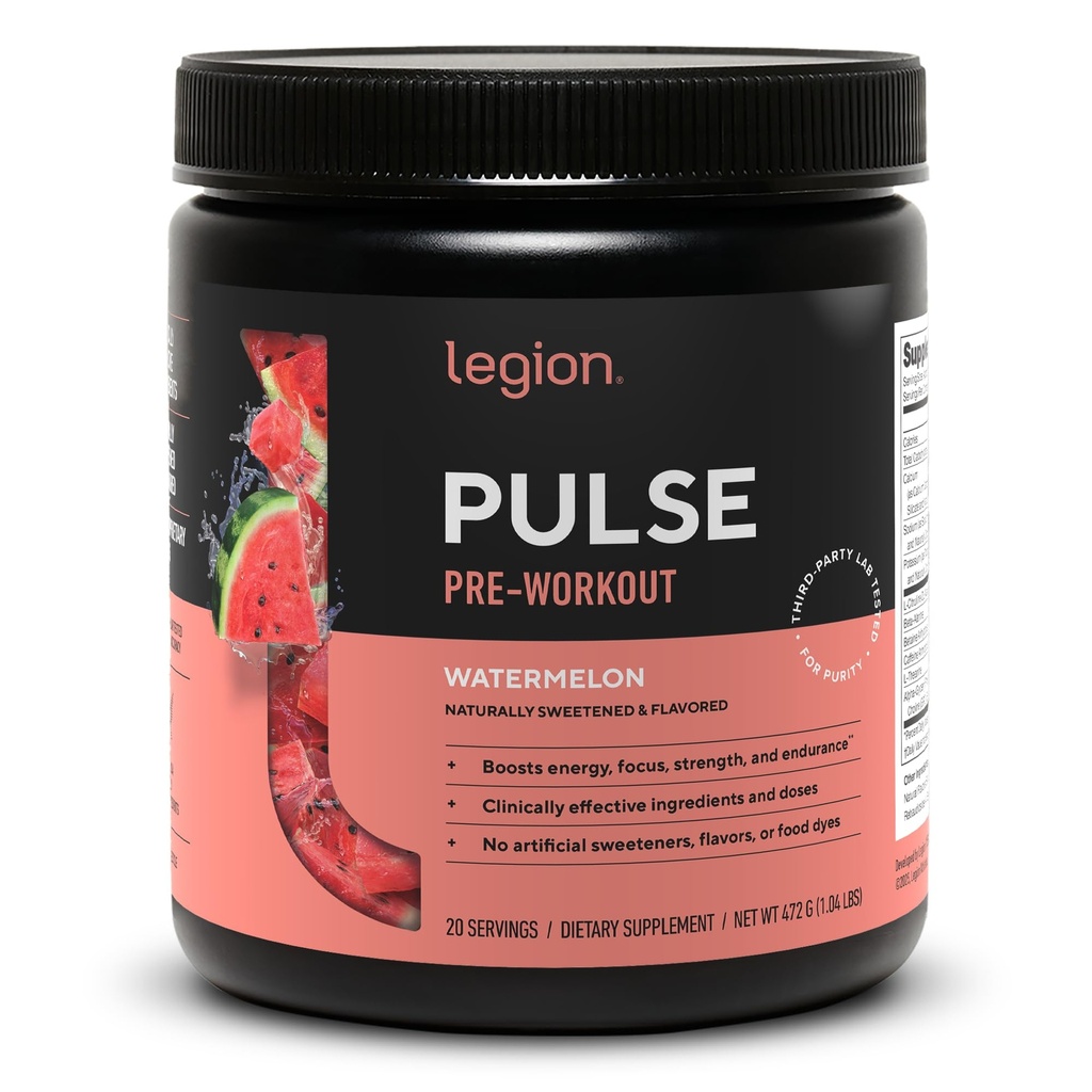 LEGION- Όλα τα φυσικά οξείδιο του αζώτου Preworkout Ποτό για την ενίσχυση της ενέργειας, Createine Δωρεάν, φυσικά ζαχαρούχο, Beta Alanine, Κιτρουλίνη, Alpha GPC (Νερόμελο)