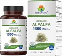 Brieofood Organic Alfalfa 1500mg, 45 Servings, Vegetarian, Gluten Free, 90 Vegetarian Tablets