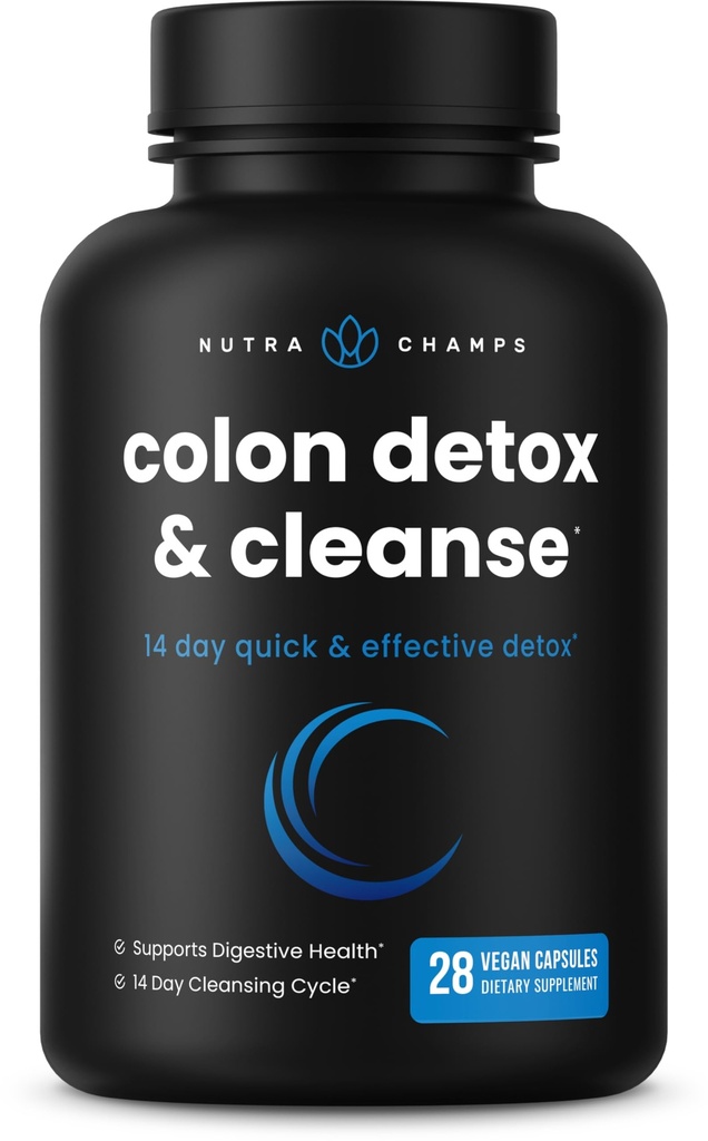 NutraChamps Colon Cleanse & Detox for Weight Loss [14 Day Quick Cleanser] Safe & Effective Formula with Probiotic & Digestive Enzymes for Constipation Relief