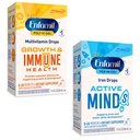 Enfamil Poly-Vi-Sol και Fer-in-Sol Iron Liquid Drop Multivitamin Supplements για βρέφη και Toddlers, 2x50 mL Σταγονόμετρο μπουκάλι