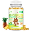 Magnesium Gummies for Kids - Συμπλήρωμα Glycinate Gummies Μαγνήσιου με L-Θεανίνη, Βιταμίνη Β6, D3 για Ενήλικες & Παιδιά, Ήρεμο Μαγνήσιο για Ύπνο, Χαλάρωση, Εγκέφαλος, Οστά, Χωρίς Ζάχαρη Ανανά 60ct
