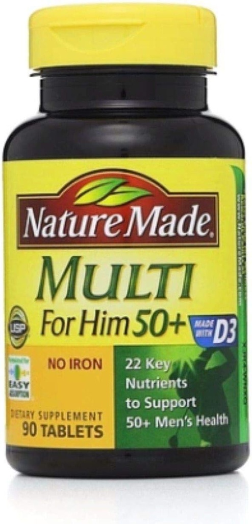 Nature Made Multi for Him 50+ Διαιτητικά δισκία 90 ea (πακέτο των 4)