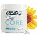 Core Med Science Liposomal Glutathionone Supplement (500mg, 60 κάψουλες) - Pure Reduced Setria with Phospholipid Complex - Αντιοξειδωτικό συμπλήρωμα για την ενέργεια, την υγεία του εγκεφάλου, το δέρμα και το συκώτι