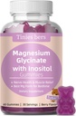 Μαγνήσιο Γλυκινικό Gummies 400mg, w/Ινοσιτόλη 500mg για γυναίκες, Ορυκτό & VIT B8 για τον ύπνο, το άγχος και την ανακούφιση των μυών, Μεταβολισμός Υγεία, Χωρίς ζάχαρη, Όχι Μελατονίνη, Χωρίς γλουτένη, Μη ΓΤΟ, Vegan, Pectin, 60