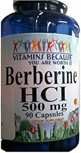 Vitamins Because - Berberine 500mg - Heart Health - 90 Capsules