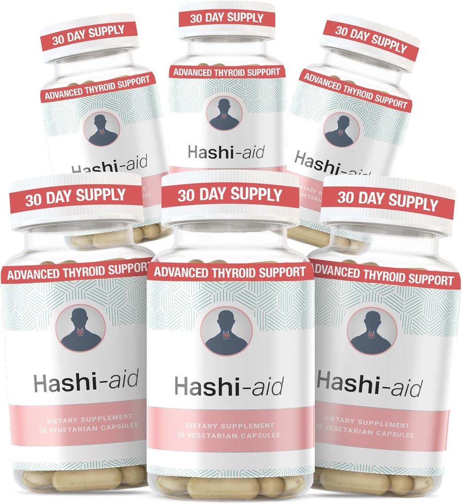 IBDassistTM Hashi Aid Thyroid Support for Women & Men - Thyroid Supplement for Hashimoto's Disease & Hypothyroidism* - with Ashwagandha, Selenium, Zinc, Essential Vitamins & More - 30 Κάψουλες (6 Pack)
