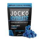 Jocko Fuel Hydrate Electrolytes Powder Packets χαμηλής ζάχαρης - Ενισχυτής ενυδάτωσης πακέτα για την ανάκτηση, αφυδάτωση, & άσκηση - με βιταμίνες B6, B12 & C (16 Packets) Μπλε Βατόμουρο