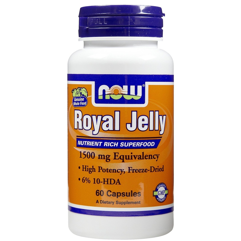 NOW Τροφίμων Royal Jelly 1500mg 60 Κάψουλες (πακέτο του 2)